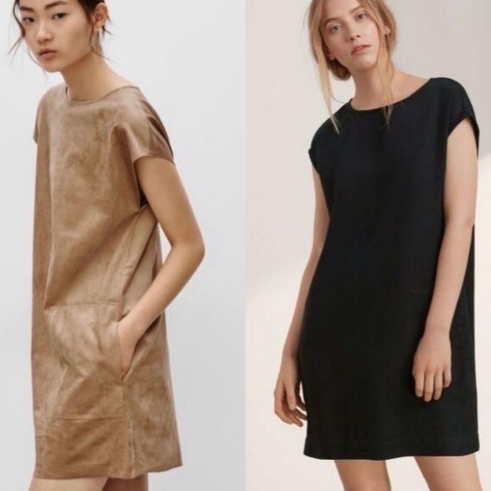 🌞Aritzia Wilfred Free Black Nori Vegan Faux Suede Dress